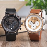 Montre homme « Nature Chrono » en bois véritable – BOBO BIRD