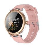 Premium Damen-Smartwatch „Glow“ mit Strass-Verzierung (Roségold / Weiß)