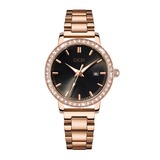Damen-Quarzuhr „Elegant Sparkle“ in Roségold mit Datumsanzeige - GEDI