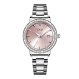 Orologio al quarzo da donna "Elegant Sparkle" in oro rosa con datario - GEDI