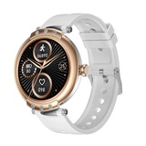 Premium Damen-Smartwatch „Glow“ mit Strass-Verzierung (Roségold / Weiß)